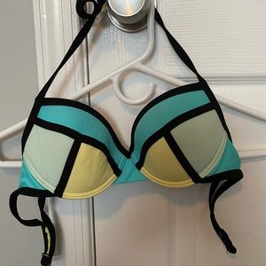 Blue/green/yellow Triangl bikini top!